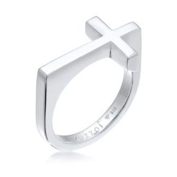 KUZZOI - KUZZOI Bague Hommes Croix foi simple en argent sterling 925 1 unité