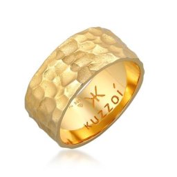 KUZZOI - KUZZOI Bague pour homme en argent sterling 925, martelée et massive. 1 unité