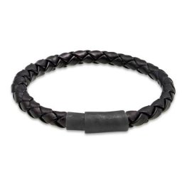 KUZZOI - KUZZOI Bracelet Herren Echtleder Geflochten Magnet Basic 925 Silber 1 unité