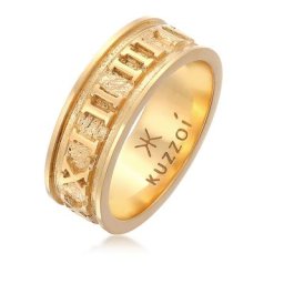 KUZZOI - KUZZOI Bague pour homme Chiffres romains Tendance solide oxydée en argent s 1 unité