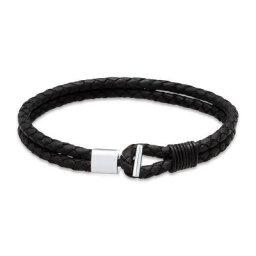 KUZZOI - KUZZOI Bracelet Haken Echtleder Basic Cool 925 Sterling Silber 1 unité