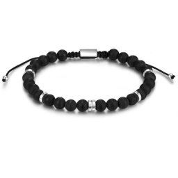 Männerglanz - Bracelet en pierres précieuses Agate Noir 1 unité