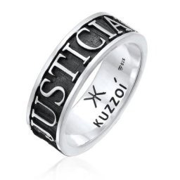 KUZZOI - KUZZOI Bague Hommes ruban écriture massive en argent sterling 925 1 unité