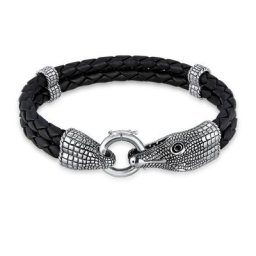 KUZZOI - KUZZOI Bracelet Herren Lederarmband Krokodil 925 Sterling Silber 1 unité