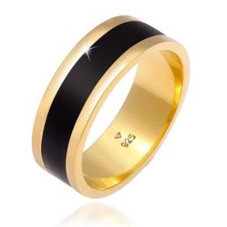 KUZZOI - KUZZOI Bague Bandring pour homme en émail Geo de base, occasionnel, argent ste 1 unité