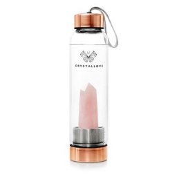 crystallove - CRYSTALLOVE Rose quartz bottle - rose gold 1 unité
