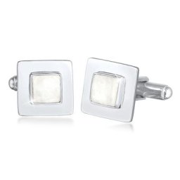 KUZZOI - KUZZOI Boutons de Manchette Hommes Carré Élégant avec pierre lune en argent st bouchon bouteille 1 unité