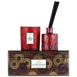 voluspa - Goji Tarocco Orange Scalloped Candle + R eed Diffuser Gift Set DIFFUSER 1 unité