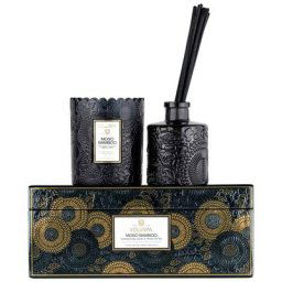 voluspa - Moso Bamboo Scalloped Candle + Reed Diff user Gift Set DIFFUSER 1 unité