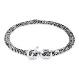 KUZZOI - KUZZOI Bracelet Collier en argent sterling 925 pour hommes, avec cordon os 1 unité