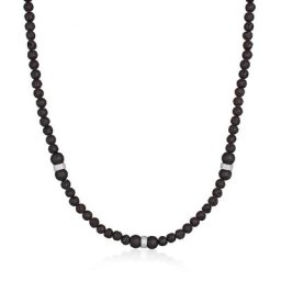 KUZZOI - KUZZOI Collier Hommes Vintage surfeur Tendance avec des boules de lave en Argent collier 1 unité