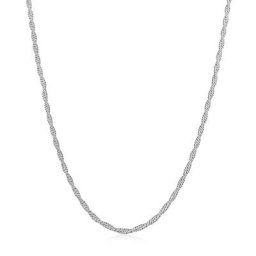 KUZZOI - KUZZOI Collier Hommes Cordon Basique Torsadé en Argent Sterling 925 collier 1 unité
