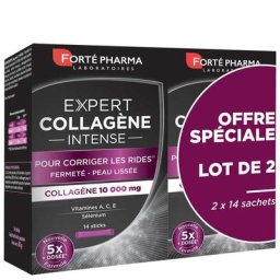 FORTE PHARMA - Lot de 2x Expert Collagène Intense 14 sticks Complément Alimentaire Peau 1 unité