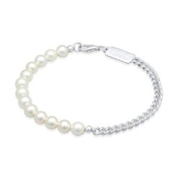 KUZZOI - KUZZOI Bracelet Hommes tendance massif avec perles de coquillage en argent sterli 1 unité