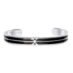 KUZZOI - KUZZOI Bracelet pour homme en émail ouvert de base 925/1000 argent ma 1 unité