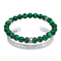 KUZZOI - KUZZOI Bracelet Ensemble de bijoux vert oxydé en 925/1000 argent massif 1 unité