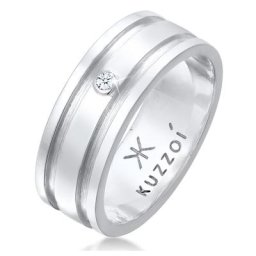 KUZZOI - KUZZOI Bague Bracelet pour homme massif avec diamant (0.03 ct.) en argent sterlin 1 unité