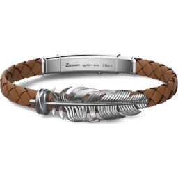 Zancan - Bracelet Cuir, 925 Argent 1 unité