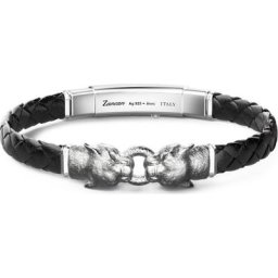 Zancan - Bracelet Cuir, 925 Argent 1 unité