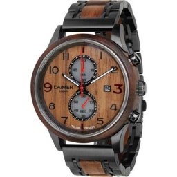 Laimer - Chronographe Bois, Acier inoxydable Montre 1 unité