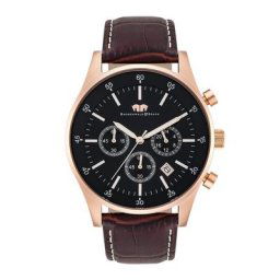 Rhodenwald&Söhne - Chronographe Goodwill en Cuir véritable Brun foncé Montre 1 unité