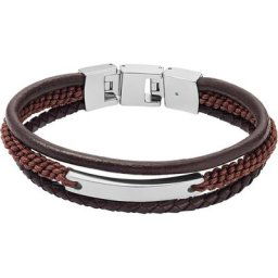 Fossil - Bracelet Cuir, Acier inoxydable 1 unité