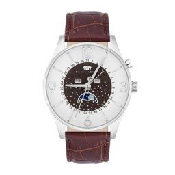 Rhodenwald&Söhne - Montre à quartz Moontime en Argent Cuir véritable Marron 1 unité
