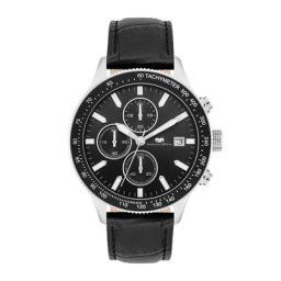 Rhodenwald&Söhne - Chronographe Karthago II en Argent Cuir véritable Noir Montre 1 unité