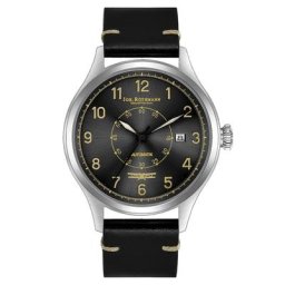 Joh. Rothmann - Montre automatique Flight en Argent Cuir véritable Noir 1 unité