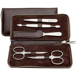 ERBE - Étui de manucure avec fermeture éclair, 7pièces Marron Kit soins pour les ongles 1 unité