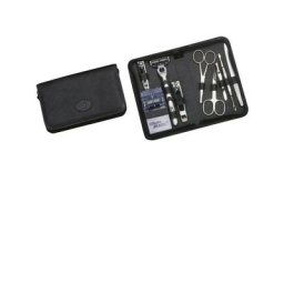 Hans Kniebes - Set de manucure pour hommes, cuir vachette Amalfi, 162x98mm kit rasage 1 unité