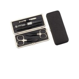 Hans Kniebes - Étui de manucure, cuir vachette nappa, nickelé étui 1 unité