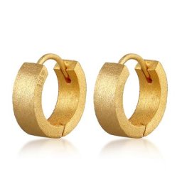 KUZZOI - KUZZOI Boucles d'Oreilles Créoles brossés masculins en 925/1000 argent massif d'oreilles 1 unité