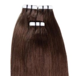 hair2heart - Extensions adhésives Premium cheveux naturels #5 Marron chocolat extensions 10 un