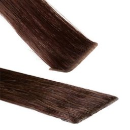 hair2heart - Extensions adhesives Invisible Premium cheveux naturels #5 Marron chocolat extensions 10 un