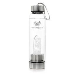 crystallove - CRYSTALLOVE Clear quartz bottle - silver 1 unité