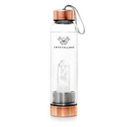crystallove - CRYSTALLOVE Clear quartz bottle - rose gold 1 unité