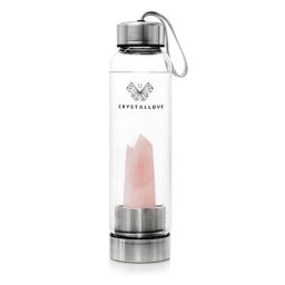 crystallove - CRYSTALLOVE Rose quartz bottle - silver 1 unité