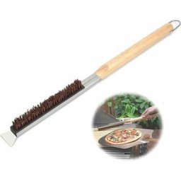 Brosse de Nettoyage pour Four à Pizza avec grattoir, Manche en Bois, kit d'accessoires de Cuisine
