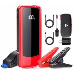 Démarreur de voiture portable Booster Batterie Voiture Lithium Powerbank 20000mAh 2000A avec 2 usb