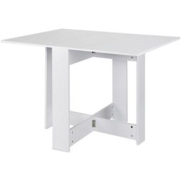 Table de Salle à Manger Pliante Portable, Table Extensible, Blanc 103x76x73,4cm