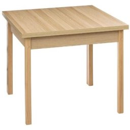Table à manger carrée extensible en bois mdf de chêne naturel - Longueur 90-190 x Profondeur 90 x