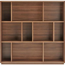 Meuble de rangement, collection nack (546), bibliothèque étagère à 3 nivaux en mélamine.- noyer