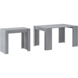 Skraut Home - Table console extensible jusqu'à 140 cm -78 x 90 x 50 cm - Finition Ciment - gris