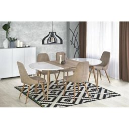 Table à manger extensible 120-200 x 100 x 75 cm - Chêne san remo/Blanc - Chêne san remo