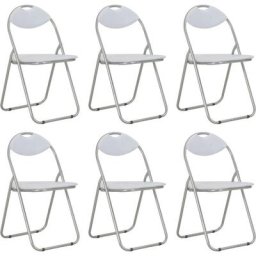 Kalisse - Lot de 6 chaises scandinave - Chaises pliantes de salle à manger ,Salon Blanc Similicuir