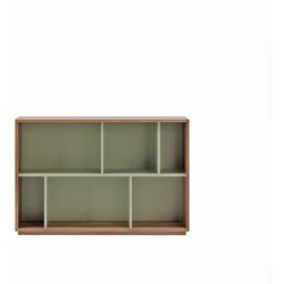 Meuble de rangement, collection nack (547), bibliothèque étagère à 2 nivaux en mélamine.- noyer et