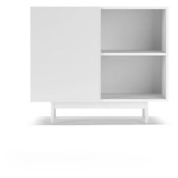 Buffet de rangement bas en mélamine, collection printed, avec 1 porte, couleur blanc