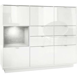 Buffet haut Metro V2 Cabinet Commode Blanc haute brillance insert coloré - Insertion en Aspect