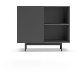 Buffet de rangement bas en mélamine, collection printed, avec 1 porte, couleur graphite